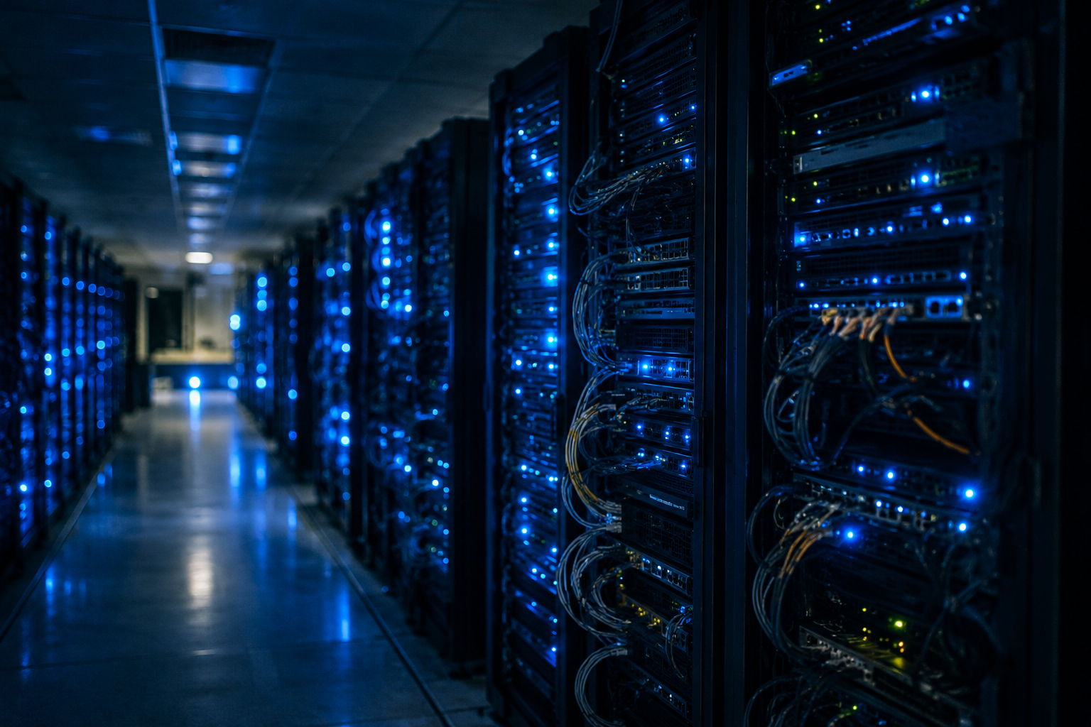 AI infrastructure and server racks
